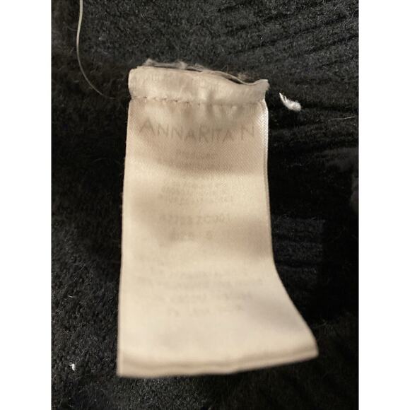 AnnaRita N Knit Couture Black Sweater with Sequin And Metallic On Sleeves Small - Picture 6 of 9